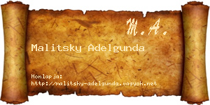 Malitsky Adelgunda névjegykártya